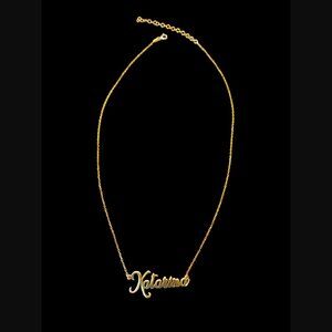 925 Sterling Silver Yellow Gold Vermeil Katarina Name Id Necklace 18"